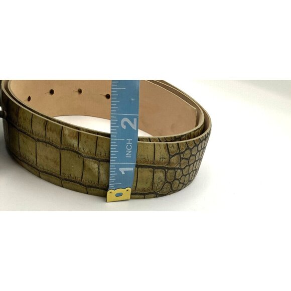 L XL Anna Biagini Green Croc Embossed Crystal Stones main image 4